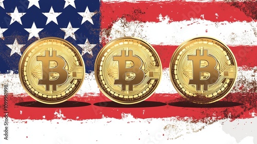 Bitcoin and the American Flag: A Powerful Symbol of Digital Currency in the USA photo