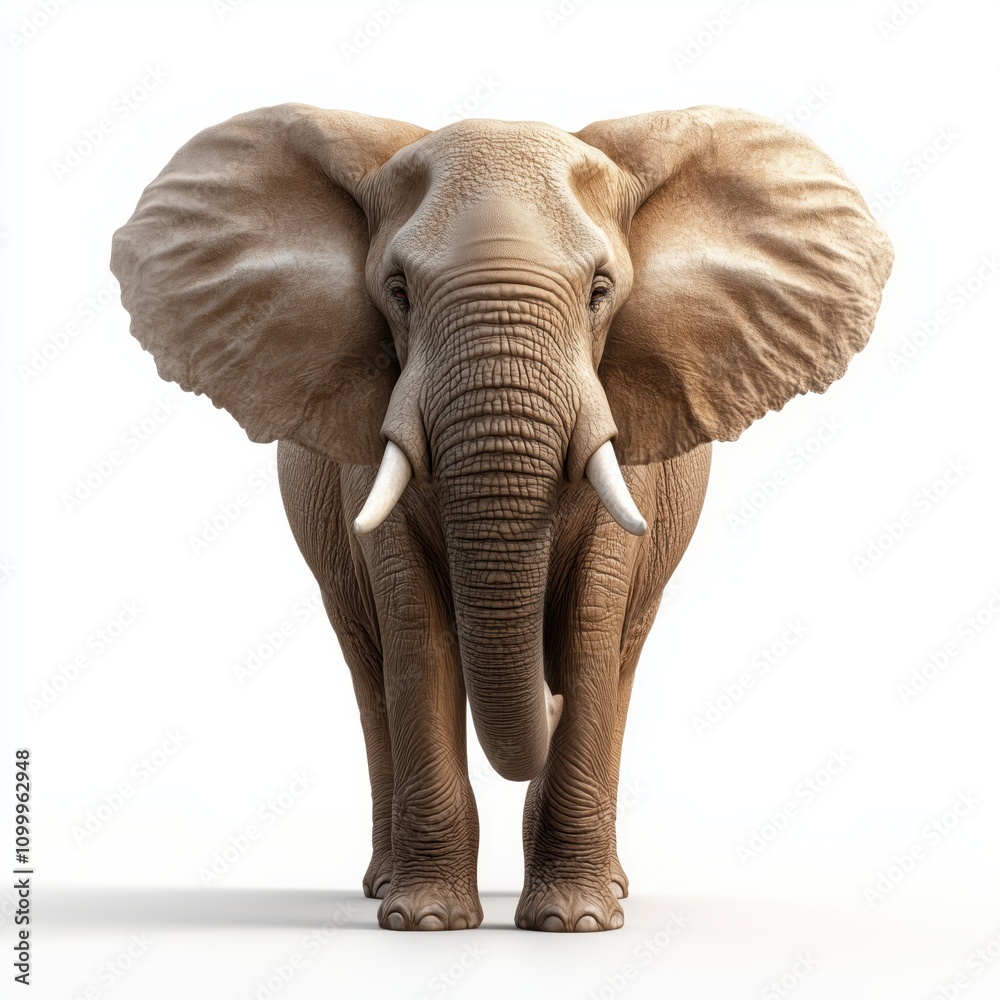 Obraz premium Majestic elephant art details on a clean backdrop