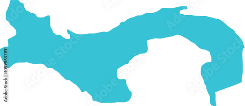 Panama MAP in Blue, Country Map, Panama, Border Map, Border line of Panama, Geographic Map