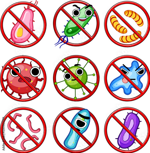 anti bacteria set cartoon. sanitizer microbial, hygiene cleanser, germicide bactericide anti bacteria sign. isolated symbol vector illustration