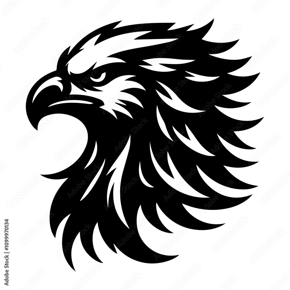 Obraz premium Eagle Head Silhouette Vector Illustration