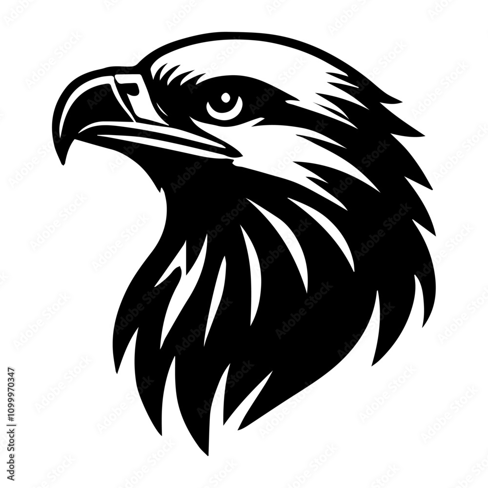 Obraz premium Eagle Head Silhouette Vector Illustration