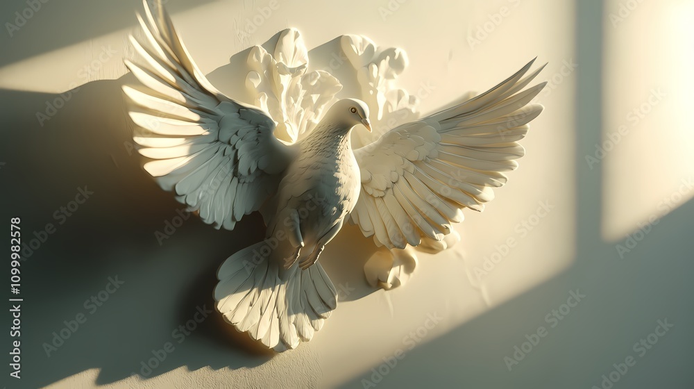 Obraz premium Peaceful Dove: A Symbol of Hope and Harmony