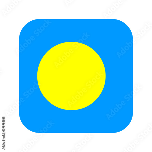 Palau flag rounded square icon photo