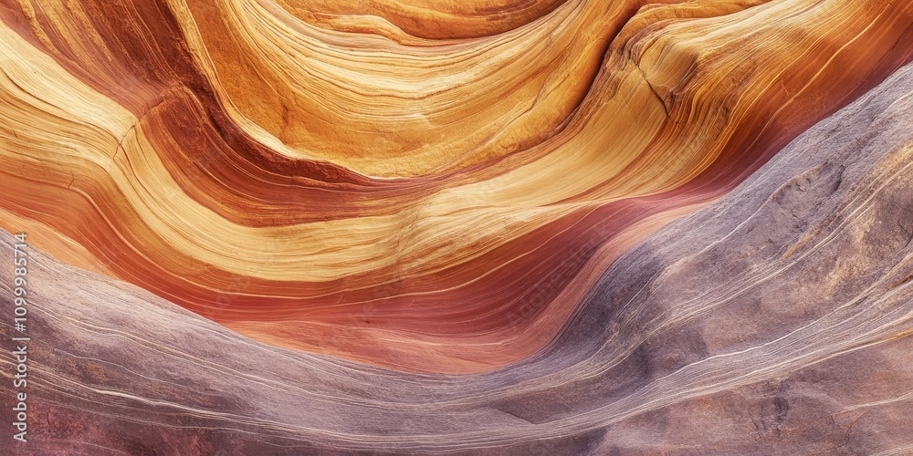 Obraz premium Sandstone color emerges beautifully against a backdrop of dark desert varnish, showcasing the contrast of sandstone color in a unique and striking manner within the desert landscape.