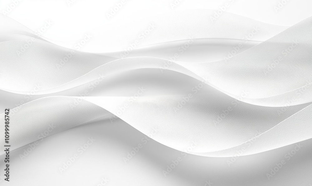 Fototapeta premium Minimalistic abstract gentle light grey background for product presentation with light and shadow of window curtains on wall