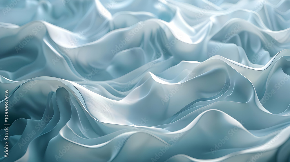 Obraz premium Abstract 3D Light Blue Wave Background Illustration