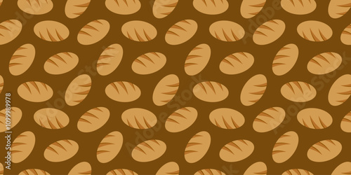 Bread pattern background. seamless pattern of bread. bakery theme pattern. seamless pattern with breads. bread pattern illustration.