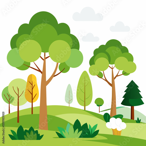 Trees & nature vector illustration on white background