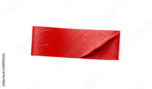 A piece of general purpose vinyl red tape isolated on white photo