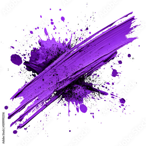 Vibrant purple paint splash with dynamic texture and energy