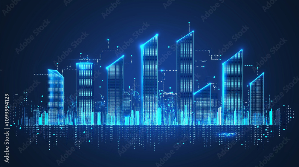 Naklejka premium future technology city night background