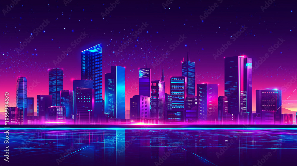 Fototapeta premium night city skyline