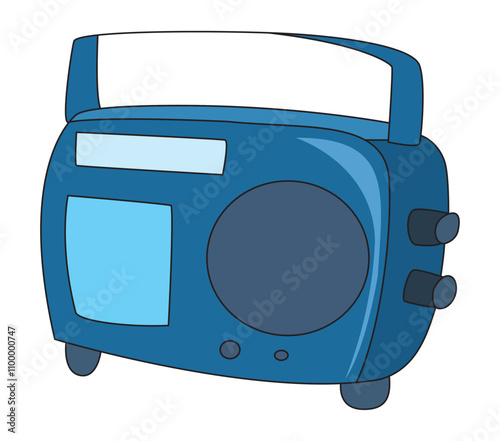 Cute radio cartoon vector illustration