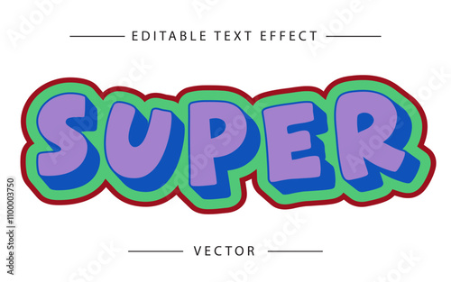 Super 3D Text Effect modern style. fun text, kids text, logo text, text, game title, 3d word, intro, 3d text, 3d typography, 3d title, cartoon text, funny text, colorful text, style text, text title,