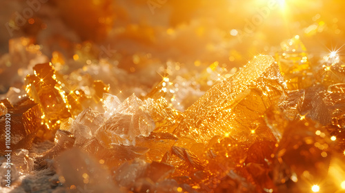 Golden Crystal Abstract Background Illustration