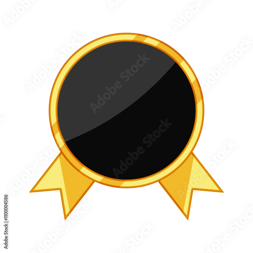 exclusivity badge golden luxury cartoon. elite grandeur, lavish affluent, refined exquisite exclusivity badge golden luxury sign. isolated symbol vector illustration