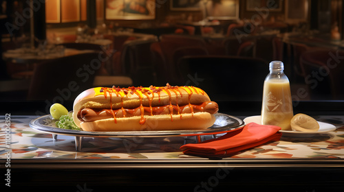 hot dog on a grill