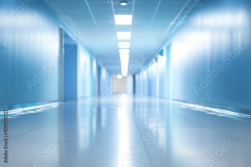 Wallpaper Mural Abstract light blue background, long corridor, glowing lights and soft shadows, Torontodigital.ca