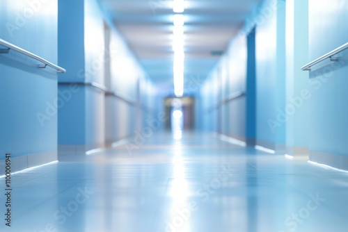 Wallpaper Mural Abstract light blue background, long corridor, glowing lights and soft shadows, Torontodigital.ca