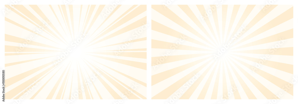 Obraz premium Blanched almond sunburst background. Radial retro glowing rays banner. Puppy pink retro whirlwind starburst vector abstract background. Twisted radial illustration.