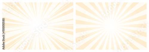 Blanched almond sunburst background. Radial retro glowing rays banner. Puppy pink retro whirlwind starburst vector abstract background. Twisted radial illustration.