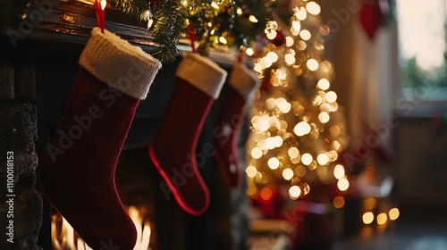 Stockings Hung with Care on Mantel