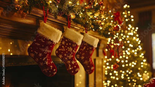 Stockings Hung with Care on Mantel