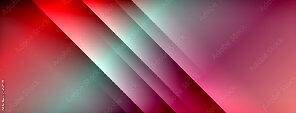 Fototapeta premium Dynamic shadow lines with gradient colors geometric background