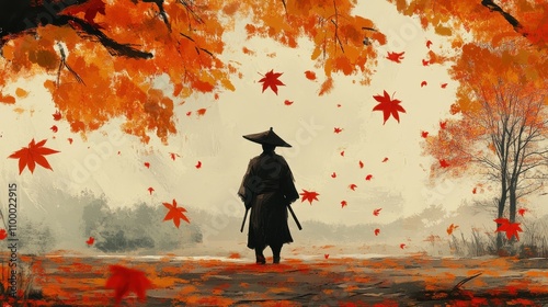 abstract illustration of a samurai