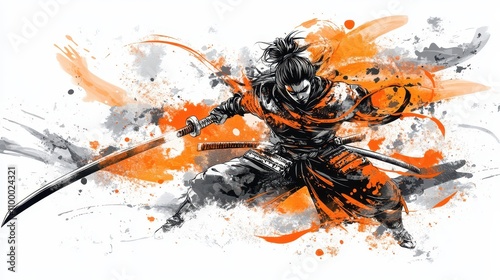 abstract illustration of a samurai