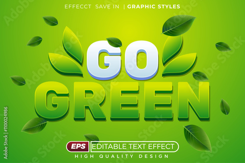 Editable 3d text effect go green