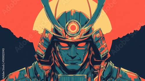 abstract illustration of a samurai