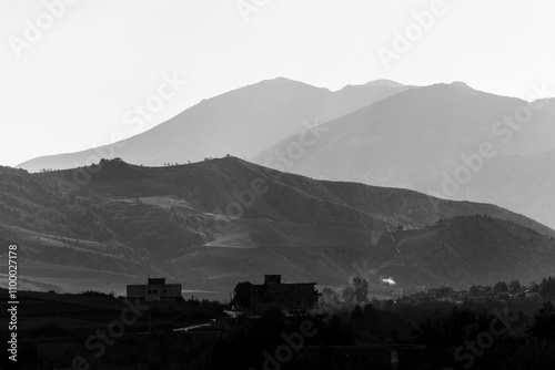 Scenic view of mountains against the sky in Setif, Algeria.