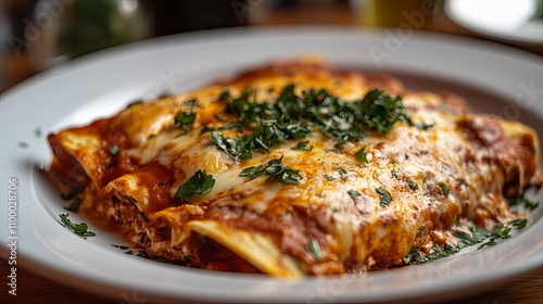 Wallpaper Mural Delicious Baked Pasta with Cheese Sauce and Tomato Sauce Torontodigital.ca