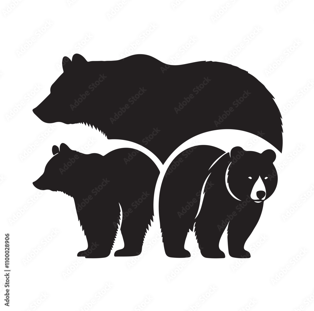 Obraz premium bear silhouette illustration vector
