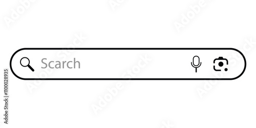 search bar Internet browser engine for UI design, website interface element with web icons and push button vector