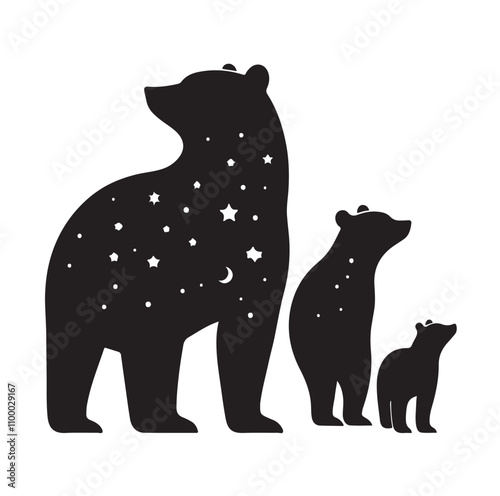 bear silhouette  illustration vector