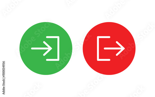 Free Download Login and logout icon set.  Enter and exit icon set. Open and close icon set. - GFXLoad