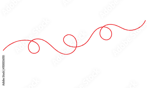 Red thread isolated on white background. vector illustration. EPS 10/AI