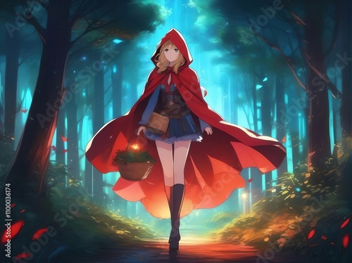 red riding hood in the forest