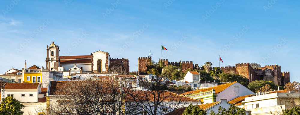 Silves Castle in the South of Portugal in the Algarve region