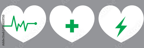 AED emergency defibrillator icon sign symbol