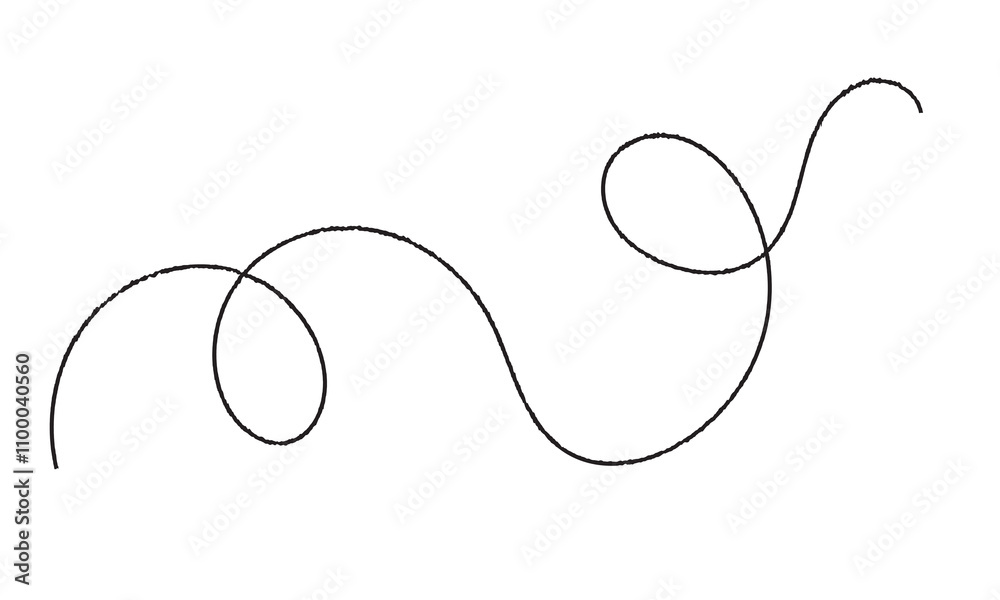 Obraz premium Black thread isolated on white background. vector illustration. EPS 10/AI