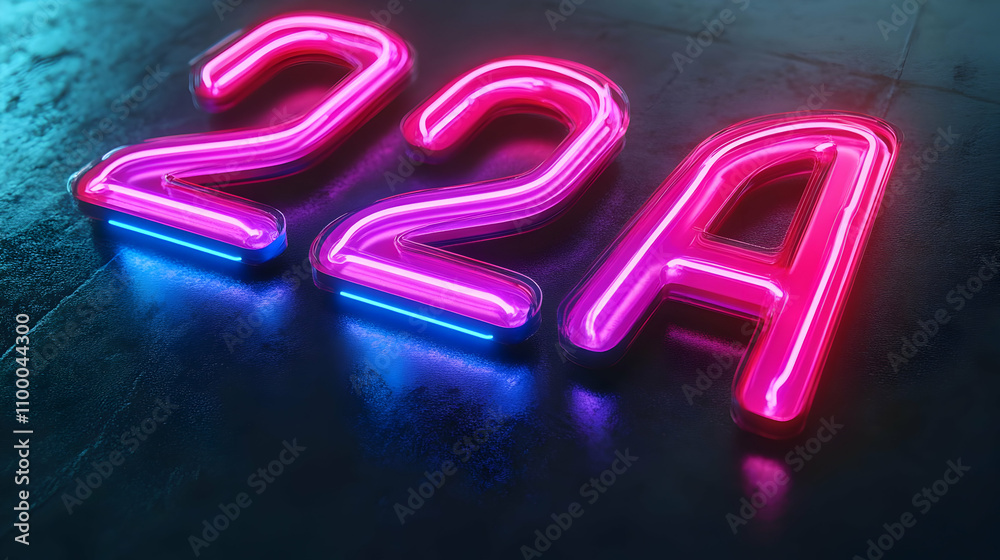 Fototapeta premium Neon 22A 3D Render Illustration