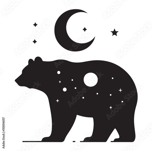 bear silhouette  illustration vector