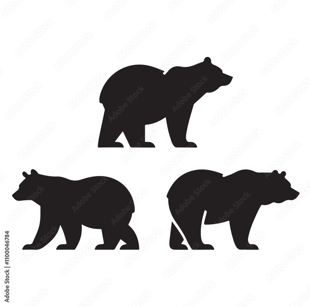 Fototapeta premium bear silhouette illustration vector