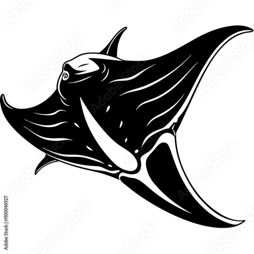 a manta ray soaring like a bird underwater