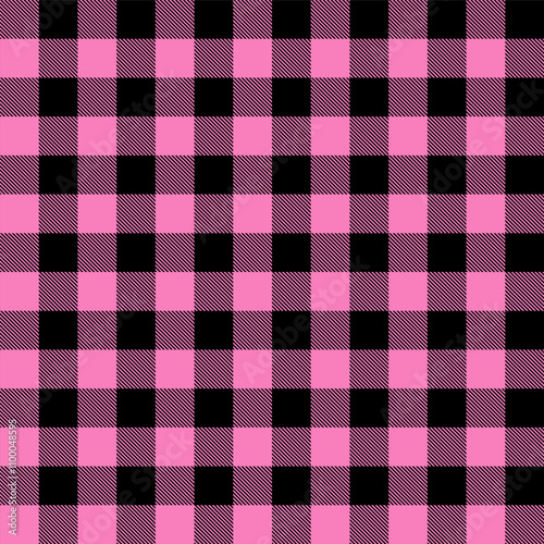 Pink black Buffalo lumberjack style plaid seamless pattern. Traditional pattern vector illustration. Seamless fashion print.