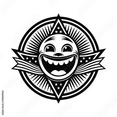 silhouette of funny sun vector
